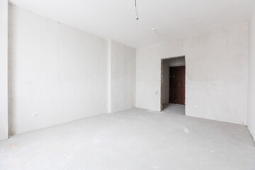 interior of the apartment without decoration in gray colors