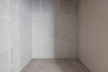 interior of the apartment without decoration in gray colors