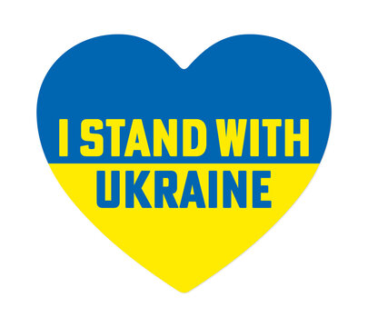 I Stand with Ukraine Pray for Ukraine Ukrainian flag Heart