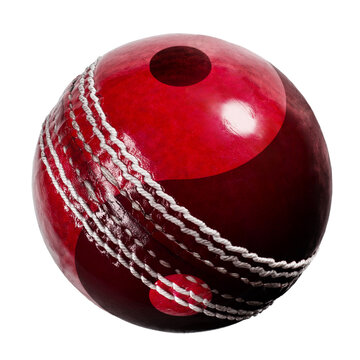 single cricket ball on white background