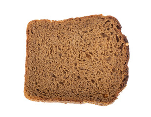 whole grain bread cut into pieces of rye isolated on white background