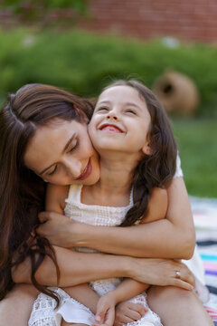 These Moments Make Me Happy. Unconditional Love. Mother Daughter Time In The Home Yard.