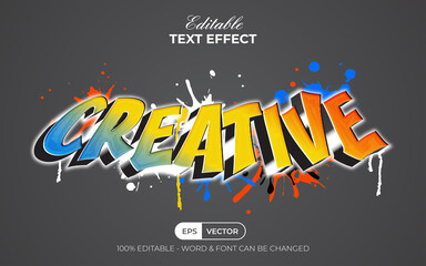 Creative text effect graffiti style. Editable text effect. © Mockmenot