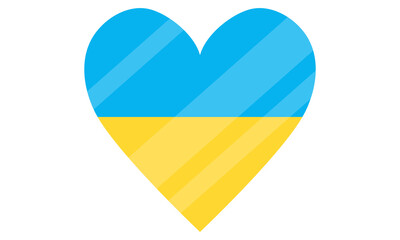 Heart with the flag of Ukraine. Ukrainian Russian war.