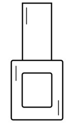 Hand drawn bottle of nail polish. Means for the beauty of nails.