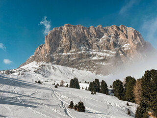 Sassolungo from chairlift