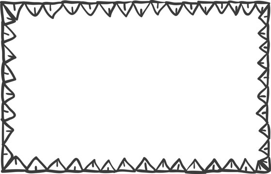 Doodle pencil ornament frame. Pencil effect sketch. Notebook scribble.
