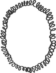 Doodle pencil round frame. Simple doodle framing sketch. Curve border.