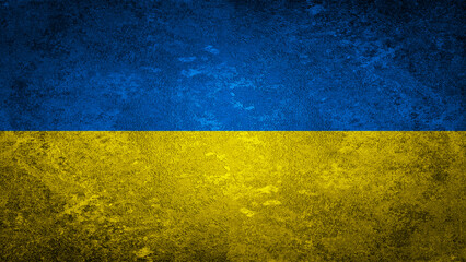 Abstract concrete stone wall texture background, in the colors of the flag from Ukraine