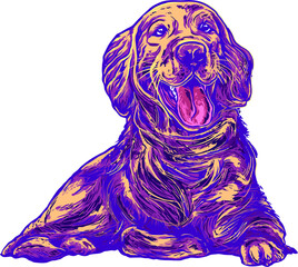illustration of a dog vector hand-draw