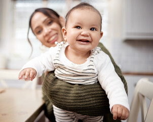 His all smiles today. Shot of an adorable baby bonding with his mother at home.
