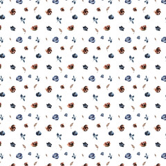 Watercolor simple flowers seamless pattern