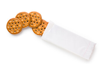 pack of cookies isolated white background