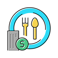 free lunch benefits color icon vector illustration
