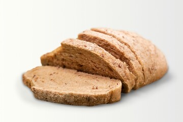 Freshly baked round Bread.  Sliced, cutted wheat bread. Bakery, rustic traditional food concept.