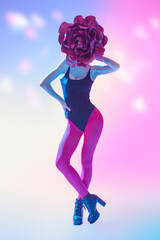 attractive girl with flower