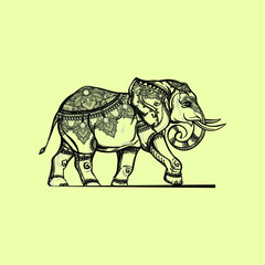 Obraz premium Elephant Vector Design, sketch, Illustration graphics design.