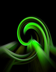 Fond abstrait futuriste en couleur vert. Effet tourbillon.	