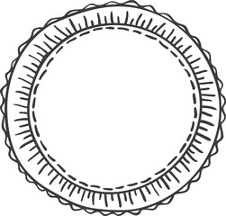 Doodle label. Simple doodle element . Pencil effect sketch. Retro label doodle.