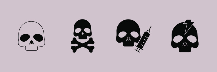 skull icons symbol vector elements for infographic web