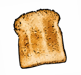A slice of white bread toasted