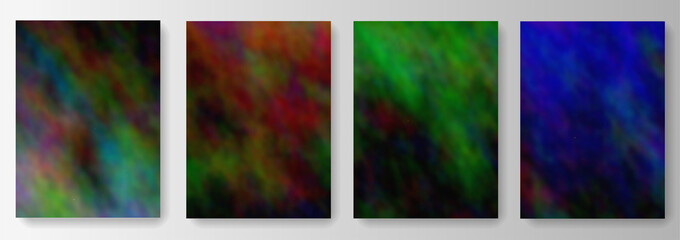 Dark blurred colorful background set collection