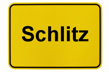 Illustration eines Ortsschildes der Stadt Schlitz
