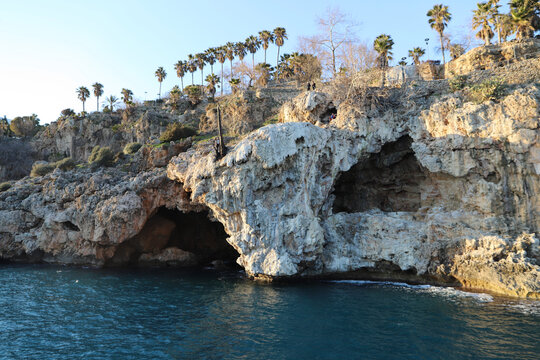 View of Karain Cave. Paleolithic archaeological site located at Yagca Village, northwest of Antalya.