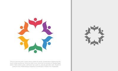 Fototapeta na wymiar Global Community Logo Icon Elements Template. Community human Logo template vector. Community health care. Abstract Community logo.