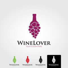 Minimal wine logo template - vector