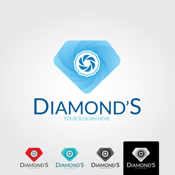 Minimal diamonds logo template - vector