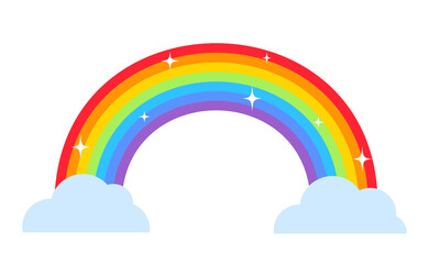 Illustration of Rainbow with clouds