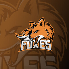 orange fox mascot esport logo design © MEJIKU