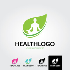 Minimal health logo template - vector