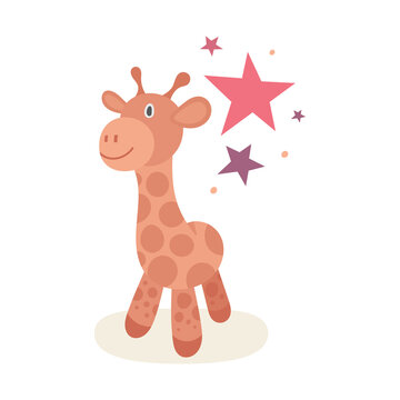 Giraffe. Cute giraffe illustration in cartoon style. Part of set.