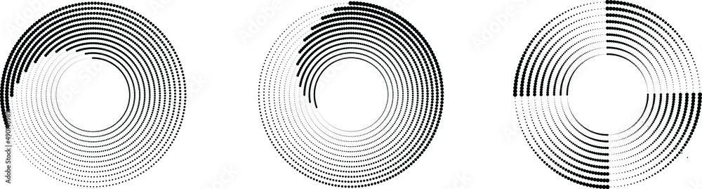 Poster halftone dots in circle form. round logo . vector dotted frame . design element