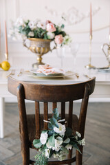 table setting in a restaurant