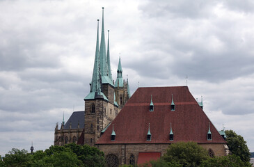 Fototapeta premium Severikirche und Dom in erfurt