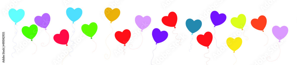 Poster Vector of colorful hearts on a white background