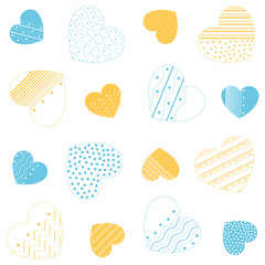 Love Ukraine. Vector Seamless Pattern With Hearts