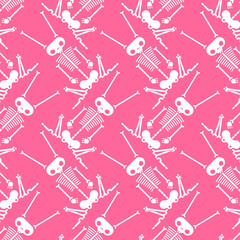 Skeleton Rabbit cartoon pattern seamless. Skull hare background