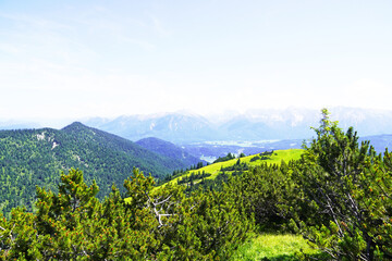 Natural view of the Wank mountain peaks near Garmisch-Partenkirchen, Bavaria