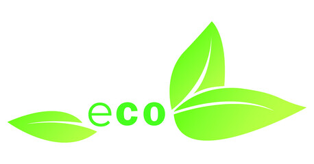 Eco leaf icon illustration. Symbol of ecology, green energy, future. Illustration for banner, logo and more. Vector illustration isolated on a white background.