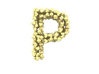 Popcorn Themed Font  Letter P