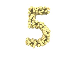 Popcorn Themed Font  Number 5