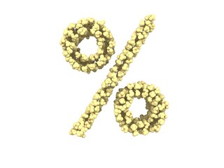 Popcorn Themed Font  Percent Sign