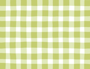 Green olive checkered background. Space for graphic design. Checkered texture. Classic checkered geometric pattern. Traditional ornament made of colored square elements. Abstract checkered background.