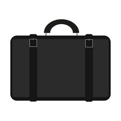 Black suitcase on a white background for use in web design
