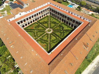 Aerial view of Convento Santos o Novo in Lisbon, Portugal