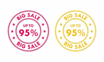 Big sale up to 95% off all sale styles in stores and online, Special offer sale 95 percent  number tag voucher vector illustration. 